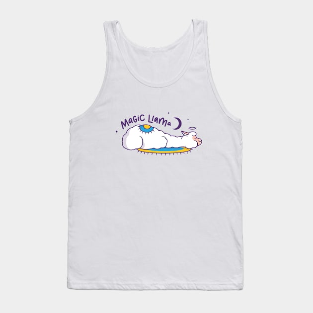 Cute Llama Sleeping Magic Llama Tank Top by mchda